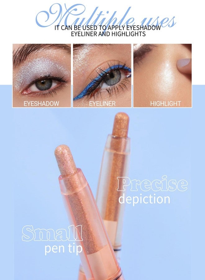 Erinde Blue Glitter Eyeshadow Sticks, Cream Shimmer Eye Shadow Stick, Long-Lasting, Waterproof, Crease-Proof Multichrome Eye Brightener Highlighter Stick Makeup, Vegan & Cruelty-Free, 05 - Image 4